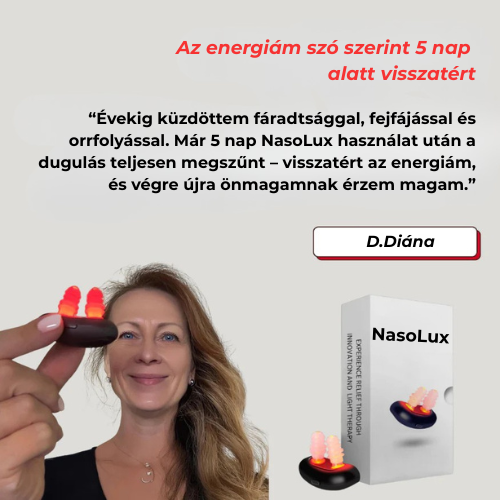 NasoLux™ – Azonnali Orrdugulás és Arcüreg Nyomás Enyhítő Eszköz
